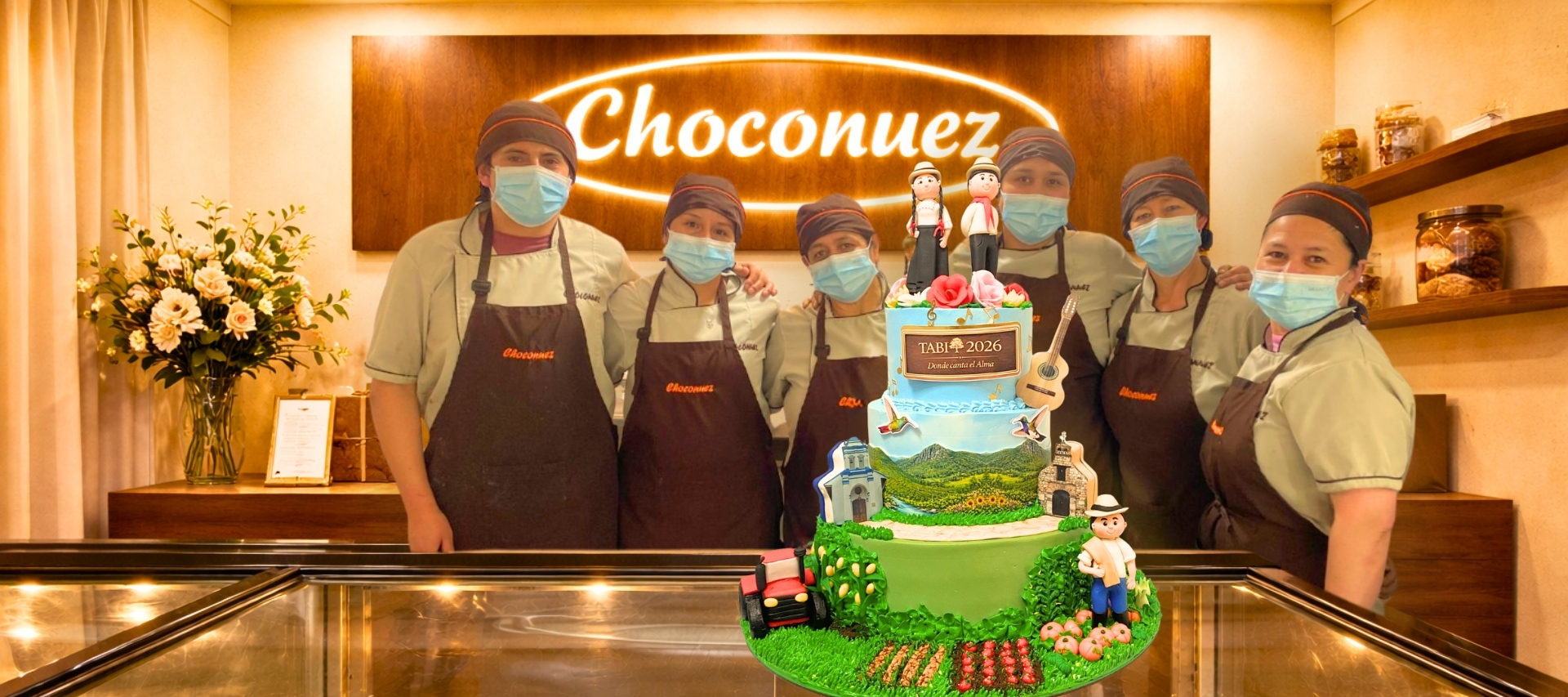 Torta personalizada para Empresa-Equipo-Produccion-Choconuez Pastelería Artesanal