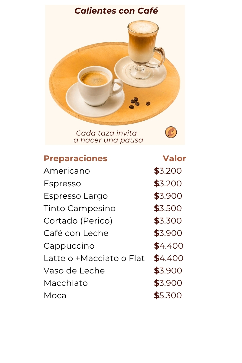 Catálogo Tortas Ponqués Postres Artesanales Bebidas calientes café Locales Choconuez - Cajicá Chía Tabio Sabana de Bogotá