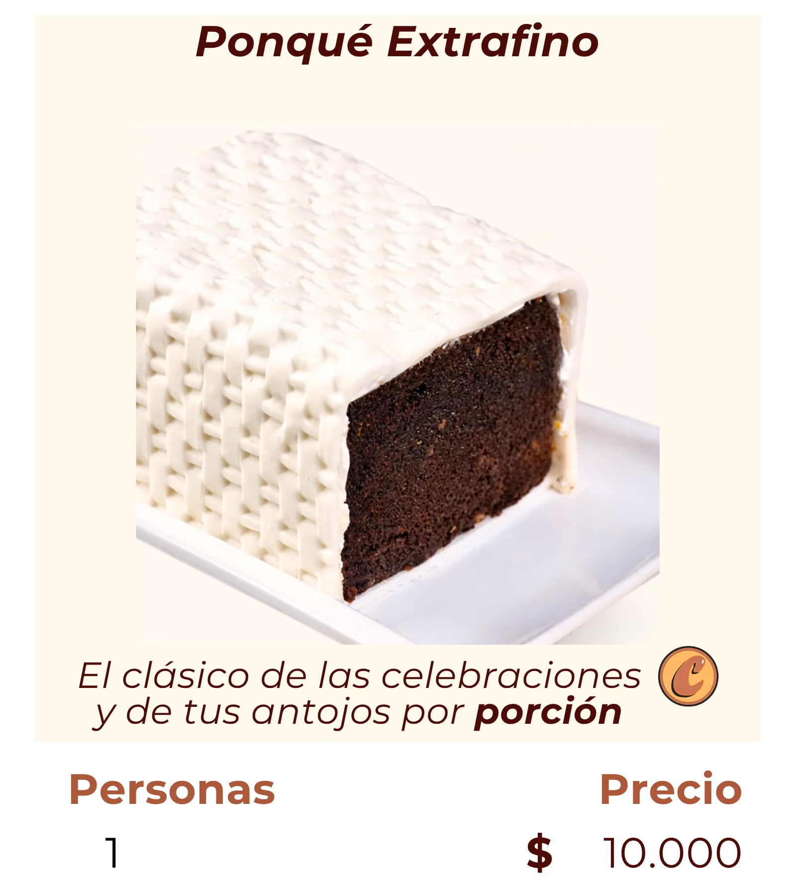 Catálogo Tortas Ponqués Postres Artesanales Porciones Ponque Extrafino Choconuez - Cajicá Chía Tabio Sabana de Bogotá