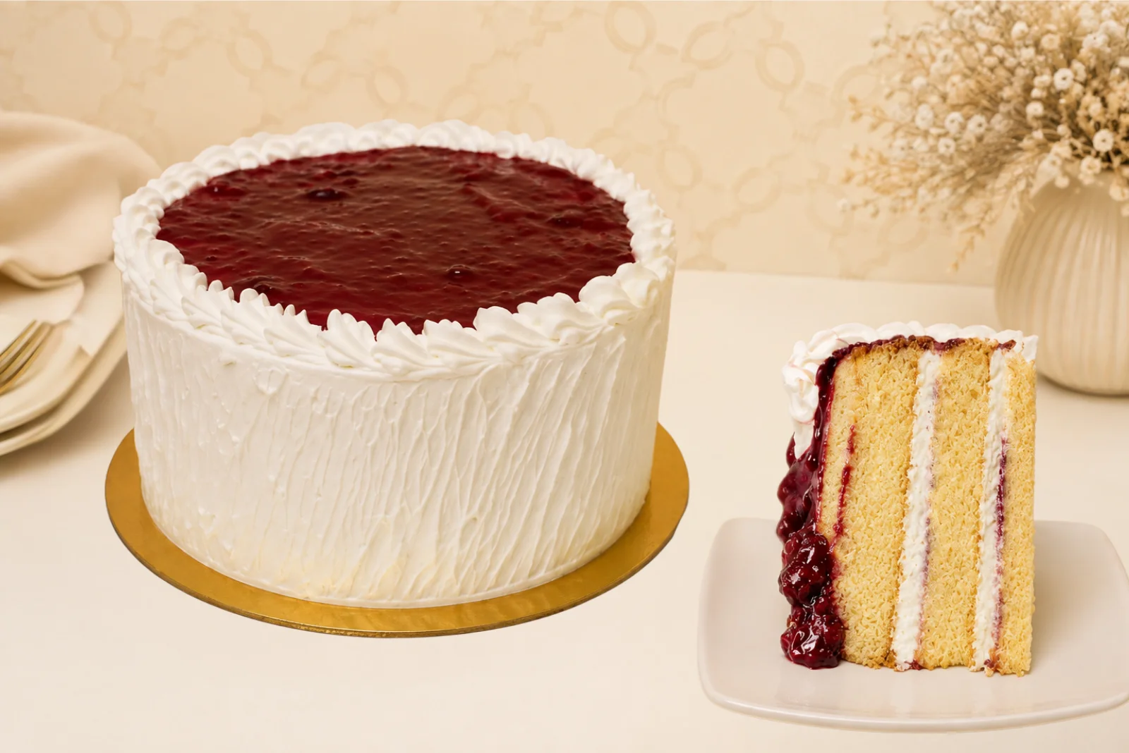torta humeda frutosrojos vainilla mesa Choconuez - Cajicá Chía Tabio Sabana de Bogotá