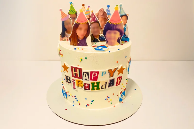 torta personalizada fotos festivas familia cumpleaños