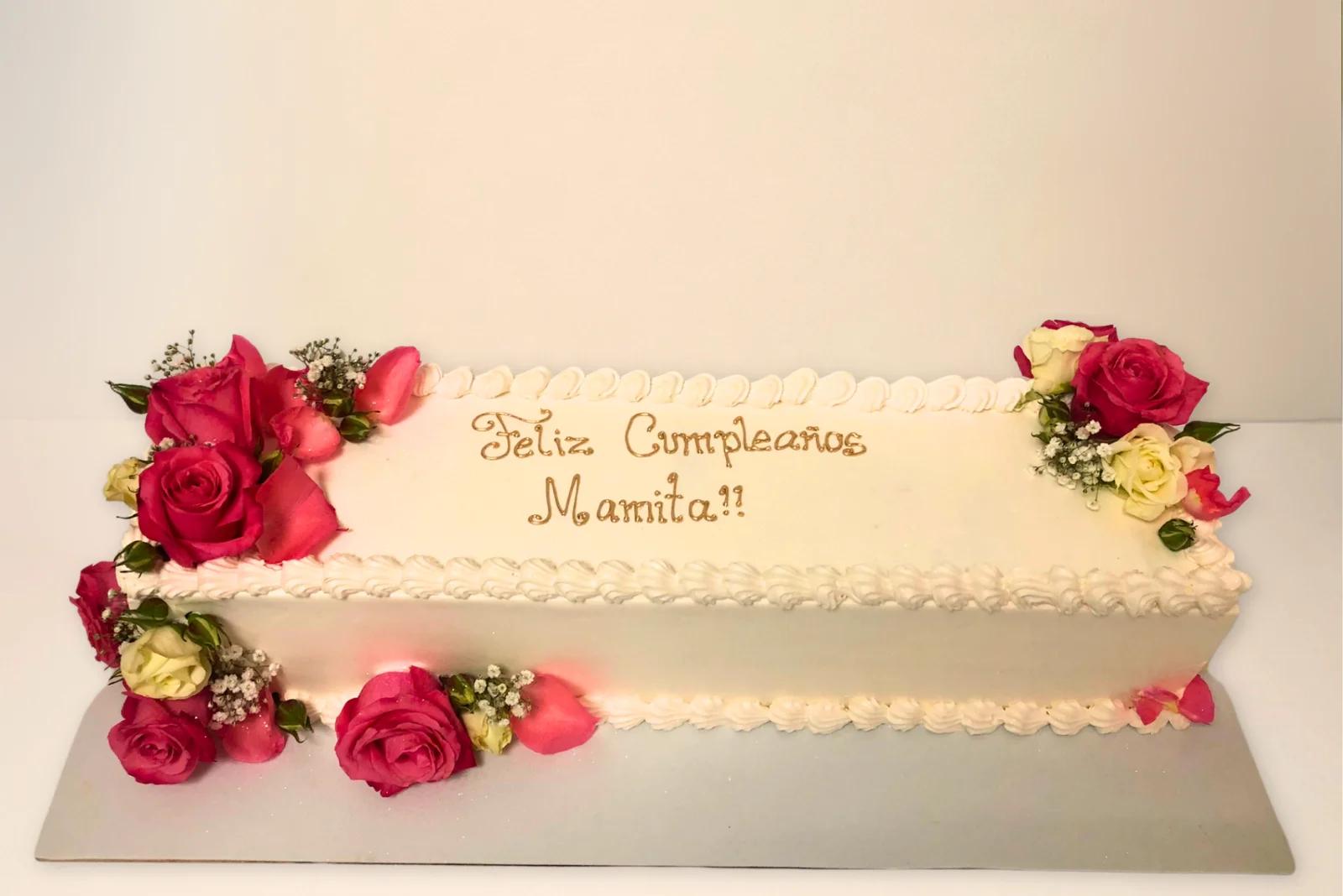 torta personalizada rectangular flores naturales cumpleanos Choconuez - Cajicá Chía Tabio Sabana de Bogotá